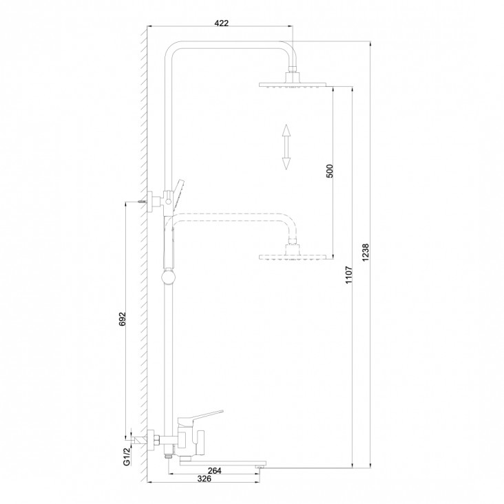 Душова система Frap F2461 білий/хром фото