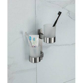 Подвійна склянка для щіток Frap F30408, нержавіюча сталь