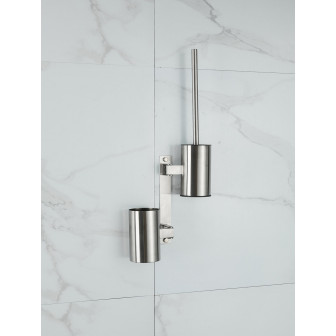 Поворотний настінний йоржик Frap F30410-1 з тримачем для миючого, нержавіюча сталь