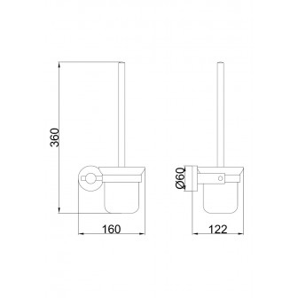Йоржик туалетний Frap F30210 настінний, нержавіюча сталь, чорний
