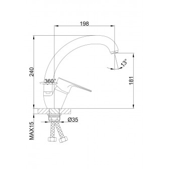 Змішувач для кухні Frap H702 F41702-B, хром