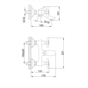 Змішувач для ванни Frap H731 F32731-B, хром