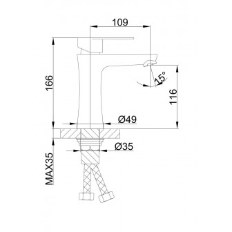 Змішувач для умивальника Frap H48 F1048, хром