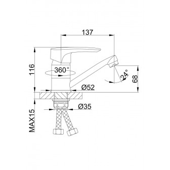 Змішувач для кухні Frap H701 F45701-B, хром