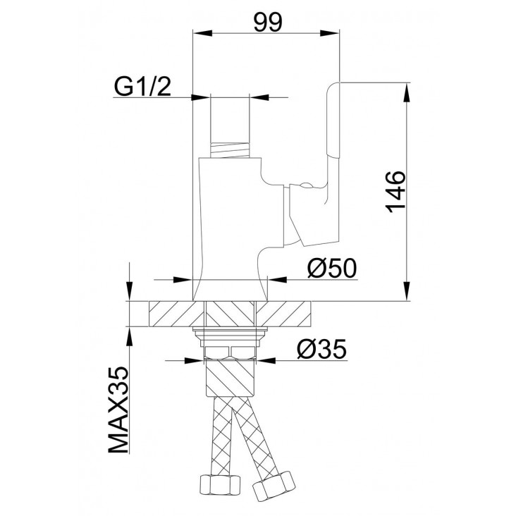 Корпус змішувача для кухні Frap H34 F4034 під гнучкий вилив, білий/хром фото