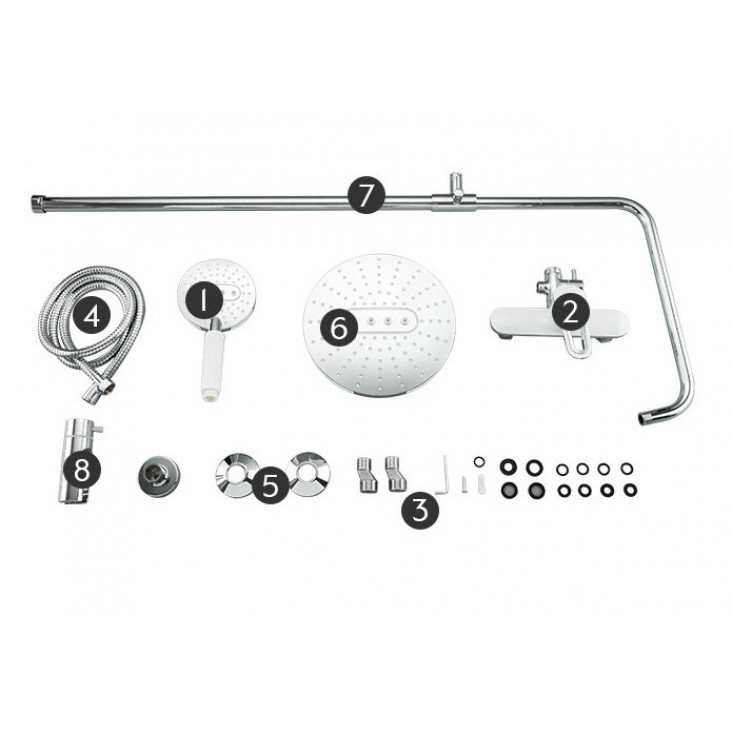 Душова система Frap F2449-20 білий/хром фото