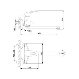 Смеситель для ванны Frap F22007, хром