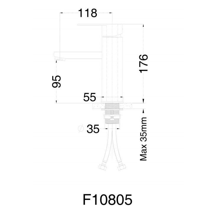 Змішувач для умивальника Frap H805 F10805, нержавіюча сталь. фото