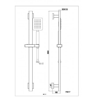 Душовий гарнітур нержавіюча сталь Frap F8017
