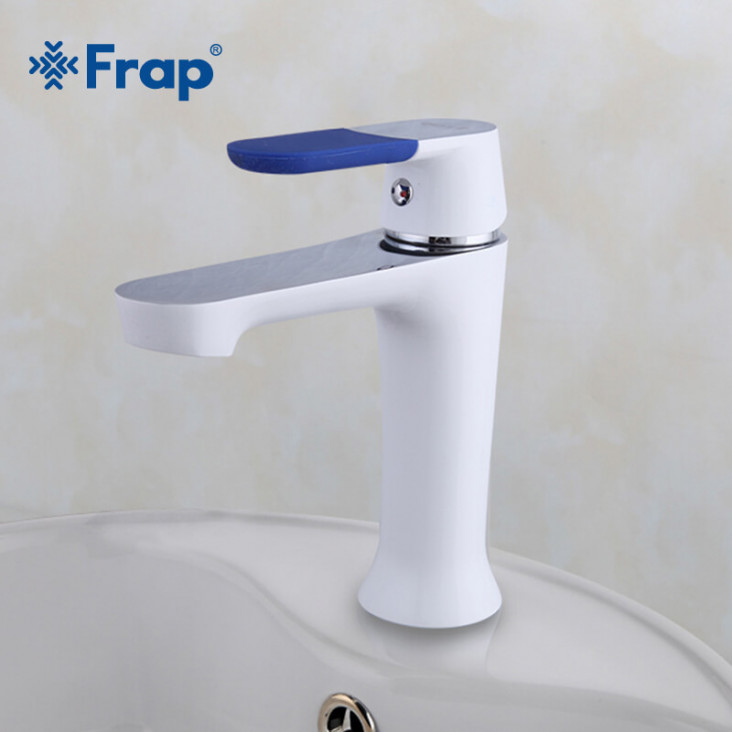 Змішувач для умивальника Frap F1034, білий/хром фото