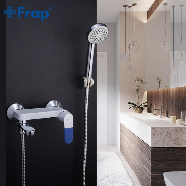 Змішувач для ванни Frap F3234, білий/хром фото