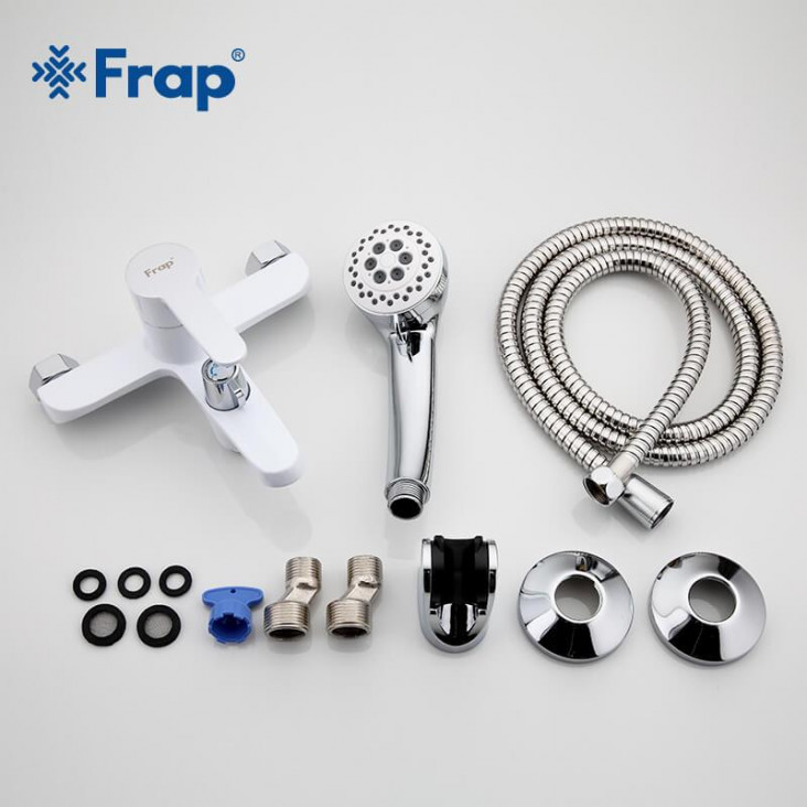 Змішувач для ванни Frap F3241, білий/хром фото