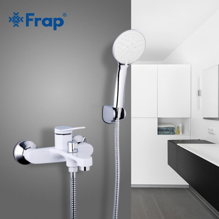 Змішувач для ванни Frap F3245, білий/хром фото