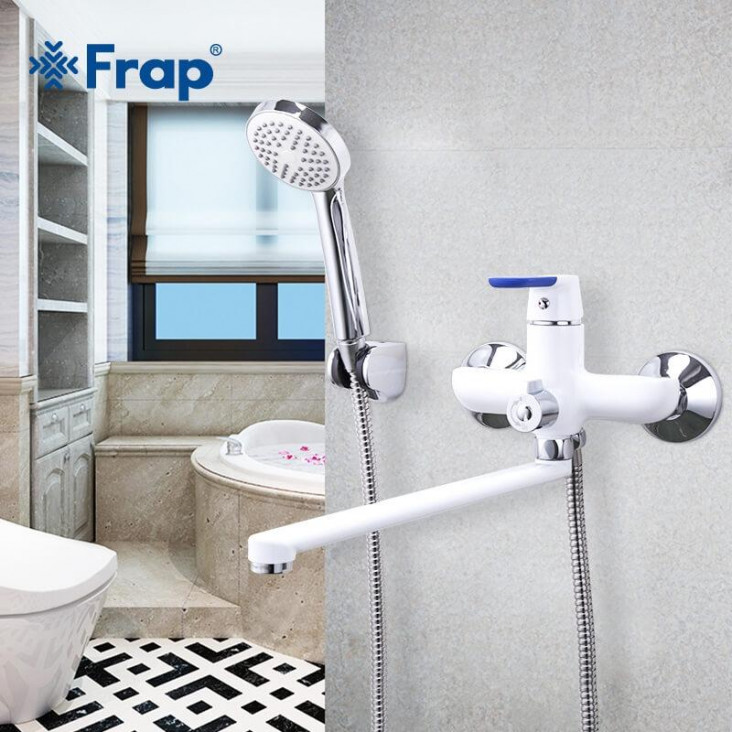 Змішувач для ванни Frap F2234, білий/хром фото