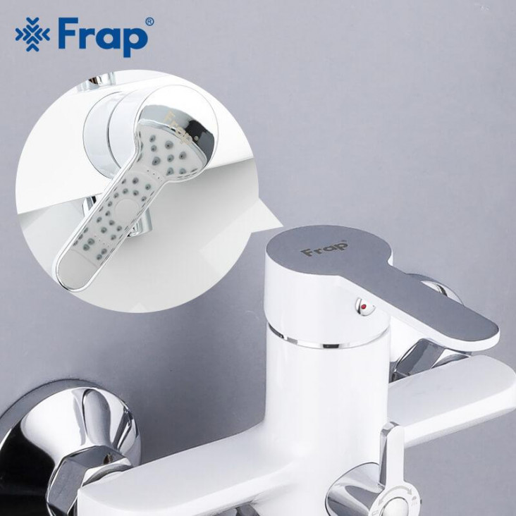 Змішувач для ванни Frap F2241, білий/хром фото