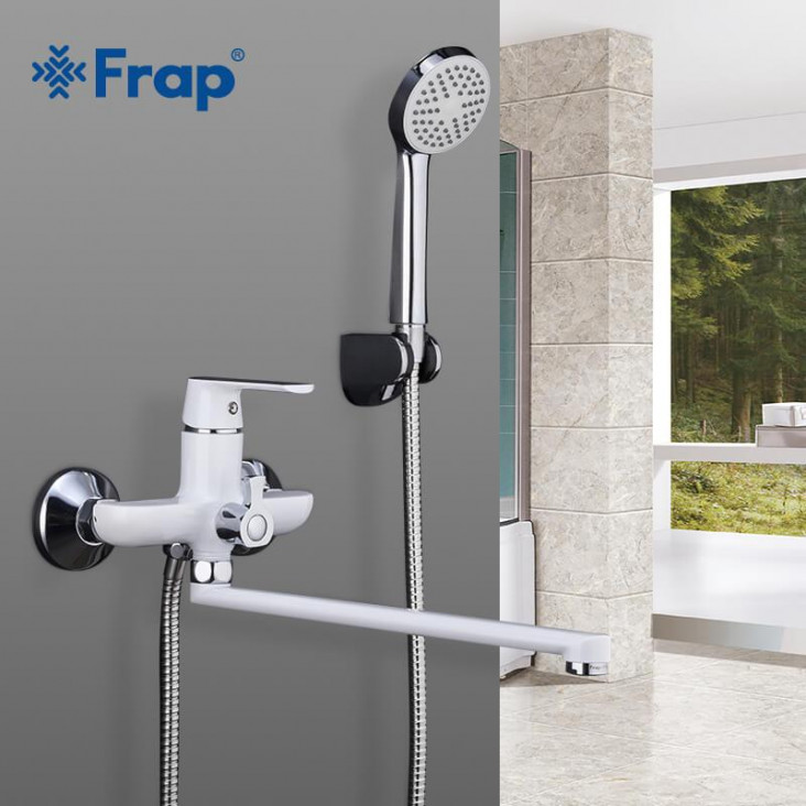 Змішувач для ванни Frap F2231, білий/хром фото