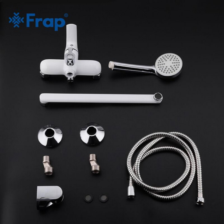 Змішувач для ванни Frap F2231, білий/хром фото