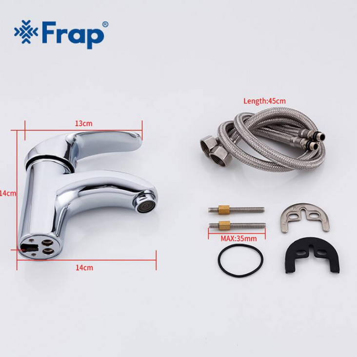 Змішувач для умивальника Frap F1021, хром фото