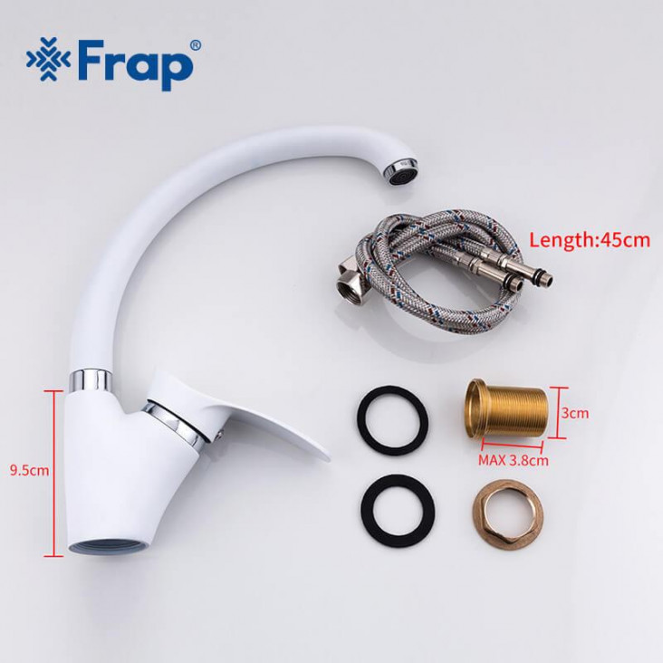 Змішувач для кухні Frap H01 F4101-12, білий фото