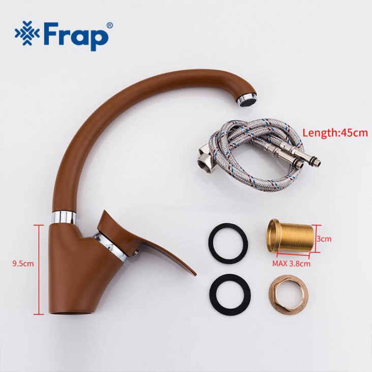 Змішувач для кухні Frap H01 F4101-14, коричневий фото