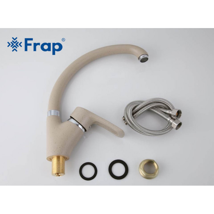 Змішувач для кухні Frap F4166-10, світло-бежевий фото