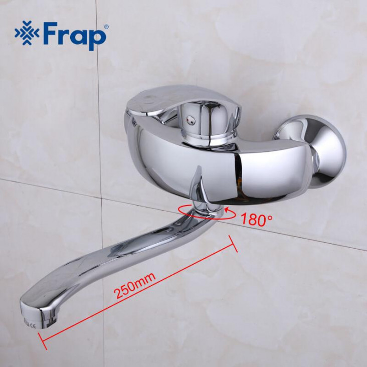 Змішувач для кухні настінний Frap H21 F4621, хром фото