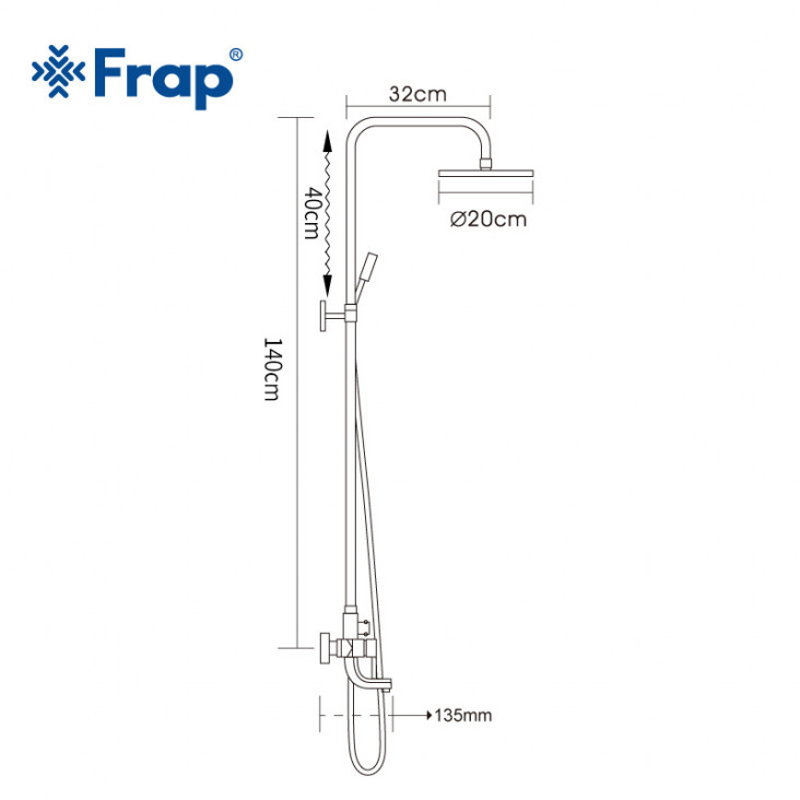 Душова система з верхнім душем Frap F2418 фото