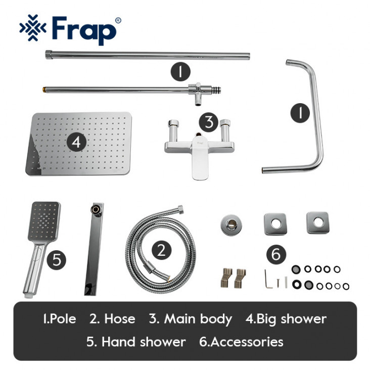 Душова система Frap F2461 білий/хром фото
