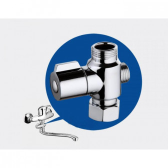 Дивертор + кран-букса для змішувача Frap FBBB поворотна, хром