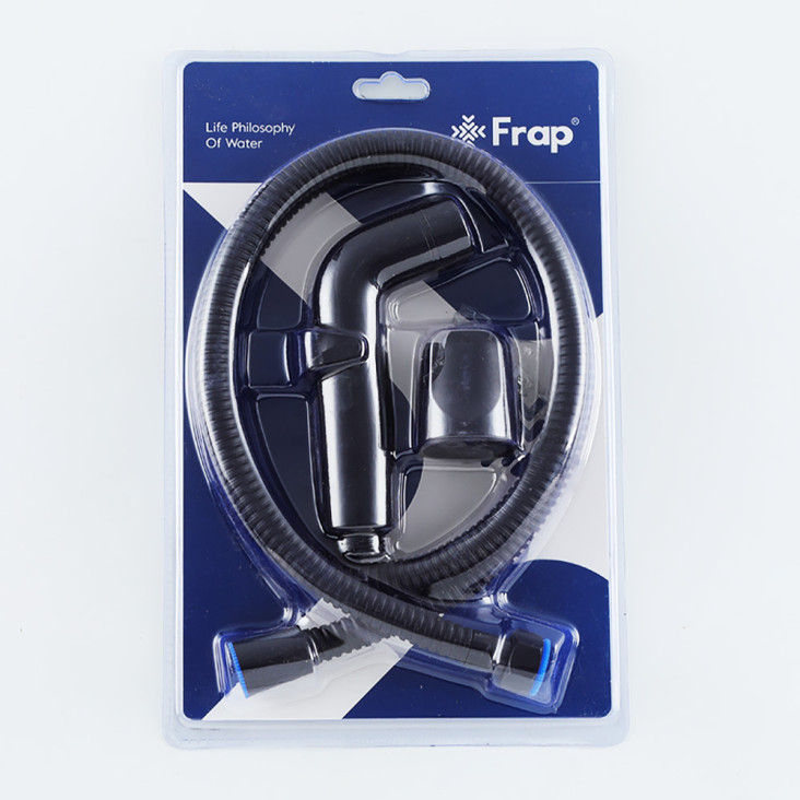 Гігієнічний набір FRAP F021-6 (лійка, шланг, кронштейн), чорний фото