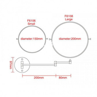 Дзеркало косметичне зі збільшенням настінне Frap F6108