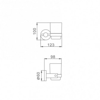 Стакан для зубних щіток настінний Frap F30106
