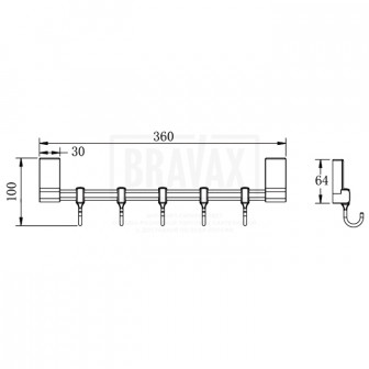Вішалка 5 рухливих гачків Frap F1815-5