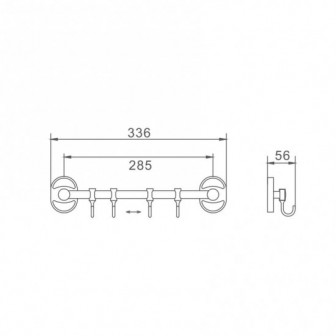 Вішалка для рушників 4 гачка Frap F1915-4