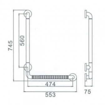 Поручень для ванної L-подібний Frap F8111