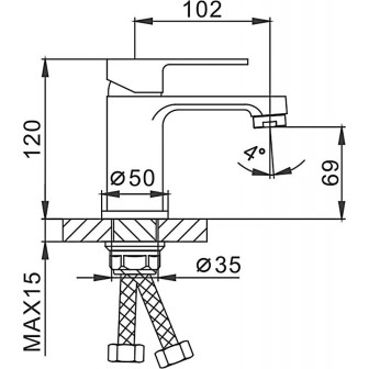 Змішувач для умивальника Frap F1042